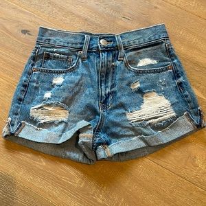 Aeropostale blue jean mom shorts